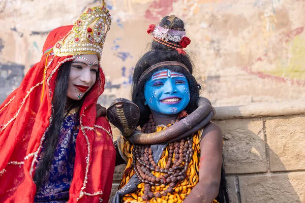 Varanasi Uttar Pradesh India Noviembre 2022 Retrato Niño Vestido Kedar —  Fotos de Stock