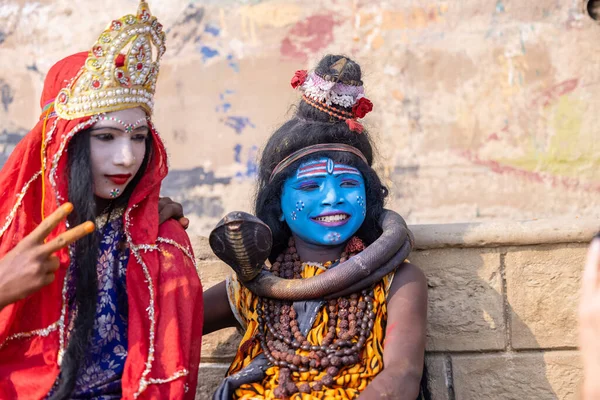 Varanasi Uttar Pradesh India Noviembre 2022 Retrato Niño Vestido Kedar —  Fotos de Stock