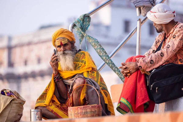 Varanasi Uttar Pradesh Indie Listopadu 2022 Portrét Neidentifikovaného Indického Svatého — Stock fotografie