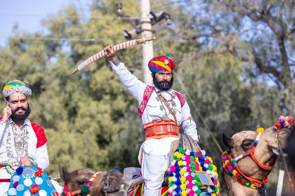 Bikaner Rajasthan India Gennaio 2023 Festa Dei Cammelli Ritratto Giovane — Foto Stock