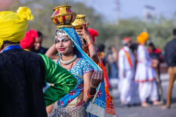 Bikaner Rajasthan Hindistan Ocak 2023 Bikaner Deve Festivali Geleneksel Rajasthani — Stok fotoğraf