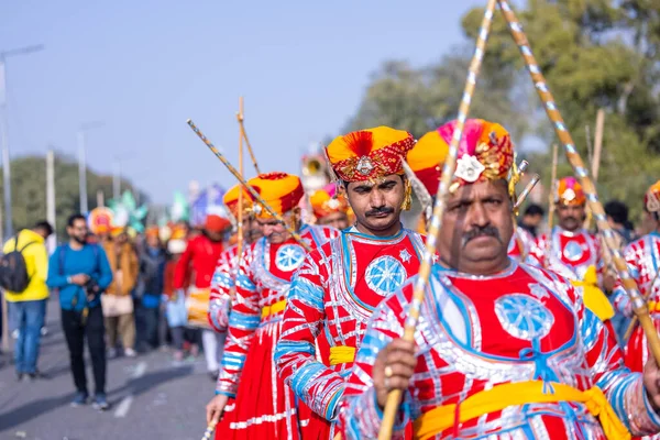 Bikaner Rajasthan Ινδία Ιανουαρίου 2023 Camel Festival Ομάδα Ενός Rajasthani — Φωτογραφία Αρχείου