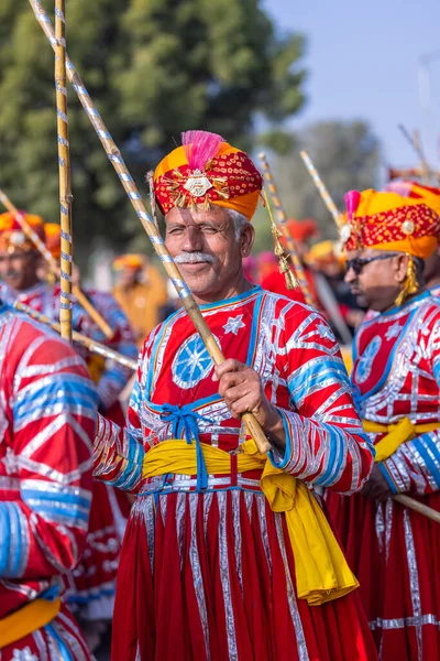 Мбаппе Раджастхан Индия Января 2023 Года Фестиваль Верблюдов Группа Артистов — стоковое фото