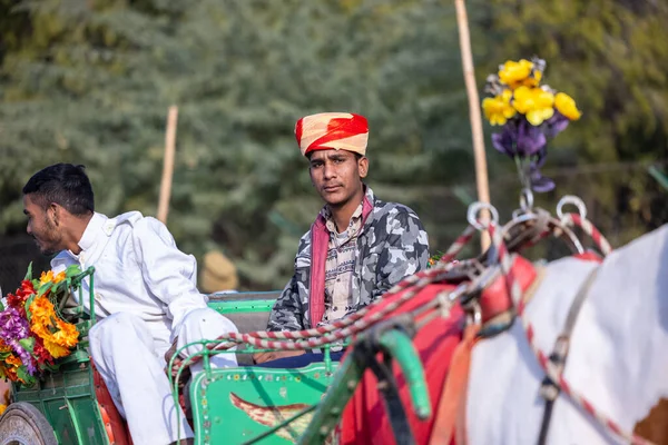 Біканер Раджастхан Індія Січня 2023 Фестиваль Верблюдів Портрет Молодого Раджастанського — стокове фото