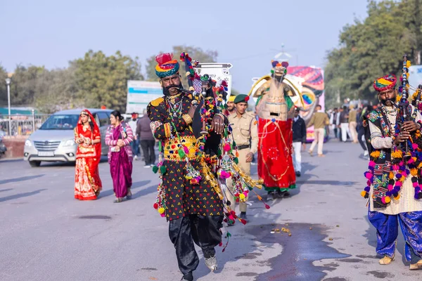 Озил Раджастхан Индия Января 2023 Года Фестиваль Верблюдов Портрет Мужчины — стоковое фото