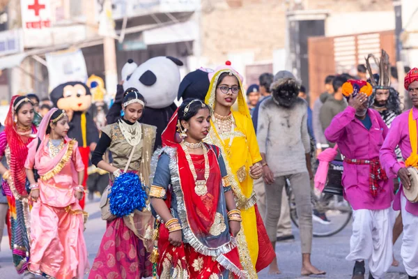 Біканер Раджастхан Індія Січня 2023 Фестиваль Верблюдів Біканер Група Молодих — стокове фото