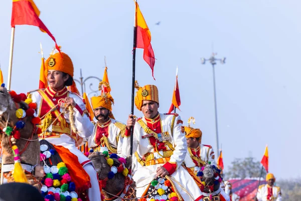 Bikaner Rajasthan India 2023 Január Teve Fesztivál Indiai Hadsereg Női — Stock Fotó