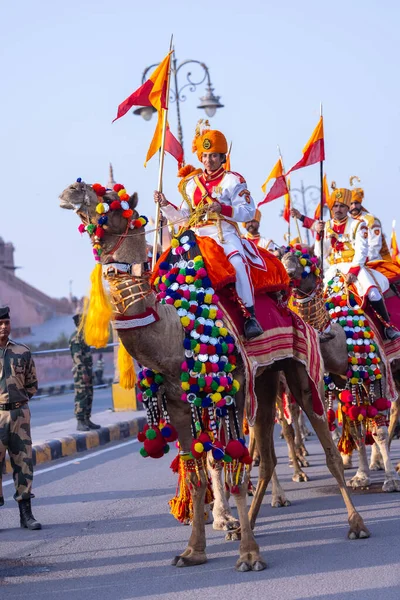 Bikaner Rajasthan India Ιανουαρίου 2023 Φεστιβάλ Καμήλας Στρατιώτης Του Ινδικού — Φωτογραφία Αρχείου