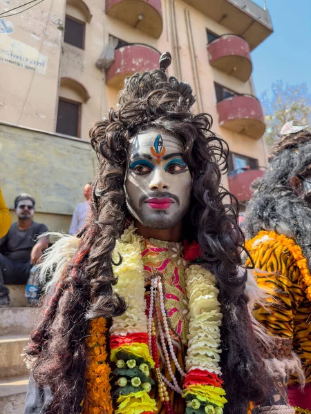 Varanasi Uttar Pradesh Indien März 2023 Masan Holi Portrait Eines — Stockfoto