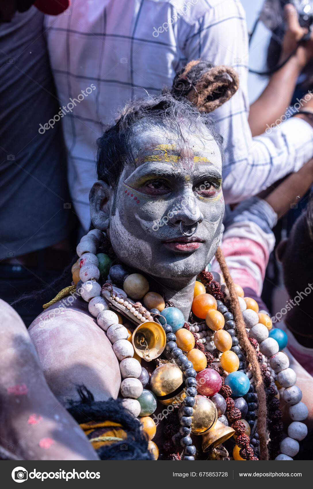 Varanasi Uttar Pradesh India March 2023 Masan Holi Portrait Male varanasi-uttar-pradesh-india-march-2023-masan-holi-portrait-male
