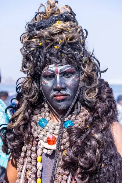 Varanasi Uttar Pradesh Indie Března 2023 Masan Holi Portrét Mužského — Stock fotografie