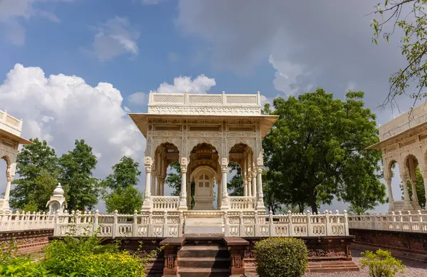 stock image Jodhpur, Rajasthan, India - September 25 2021: Architecture view of Jaswant Thada Cenotaph made with white marble in jodhpur built in 1899.