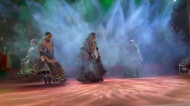 Puşkar, Rajasthan, Hindistan - 05 Kasım 2022: Ünlü rajasthani halk dansçısı Gulabo Sapera, geleneksel siyah elbiseleriyle sokak dansı yapan grubu ile birlikte Pulkar Fuarı 'nda halk dansları yapıyor.