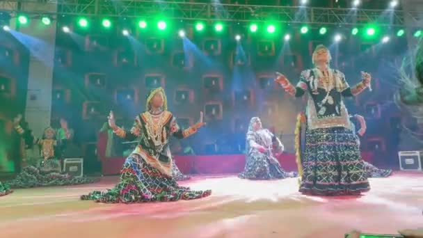 Пушкар Раджастан Индия Ноября 2022 Года Знаменитая Раджастхани Народная Танцовщица — стоковое видео