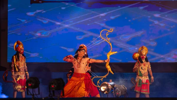 Gaziabad Uttar Pradesh Hindistan Ekim 2023 Alacakaranlık Festivali Sırasında Ramlila — Stok fotoğraf