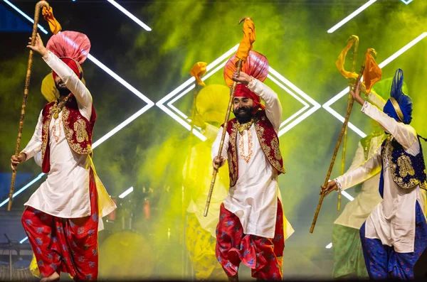 Bikaner Rajasthan Intia Tammikuuta 2023 Ryhmä Punjabi Taiteilijoita Punjabista Esittämässä kuvapankin valokuva