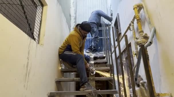 Ghaziabad Uttar Pradesh Índia Janeiro 2024 Homem Trabalho Trabalho Masculino — Vídeo de Stock