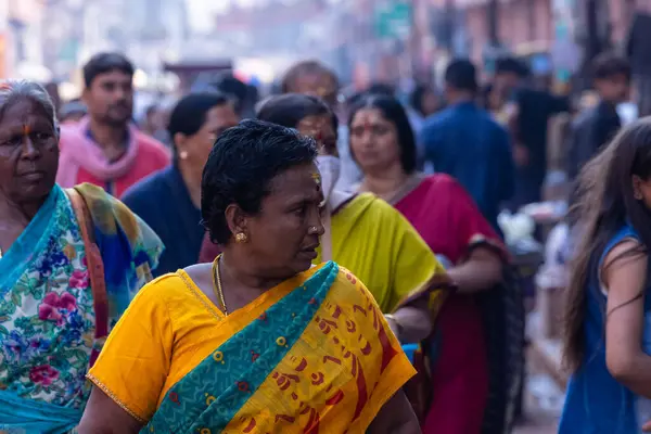 Varanasi Uttar Pradesh Indie Března 2023 Portrét Jihoindické Ženy Tradičním — Stock fotografie