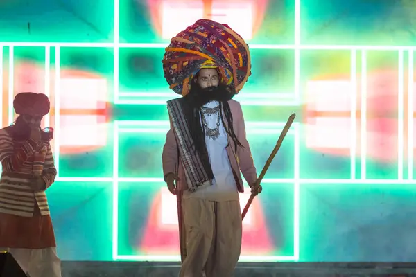 Bikaner Rajasthan India Januar 2023 Portrett Mann Med Skjegg Bart royaltyfrie gratis stockfoto