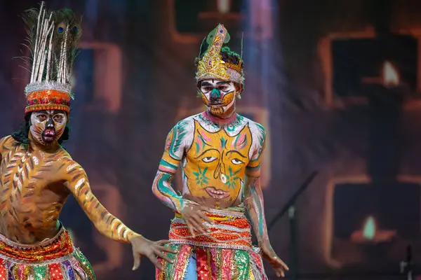 Pushkar Rajastán India Noviembre 2022 Artistas Masculinos Realizan Danza Folclórica — Foto de Stock