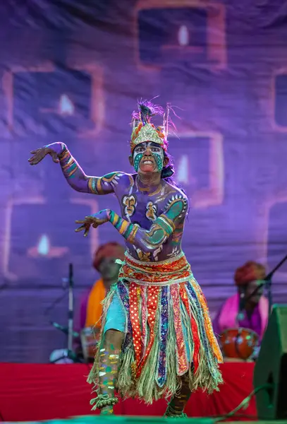 Pushkar Rajasthan Índia Novembro 2022 Artista Indiano Realizando Rajasthani Dança Imagens De Bancos De Imagens
