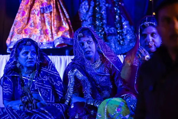 Bikaner Rajasthan Indie Stycznia 2023 Grupa Pięknej Suczki Tradycyjnym Kolorowym Zdjęcie Stockowe