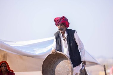 Pushkar, Rajasthan, Hindistan - 24 Kasım 2023: Pushkar Fair