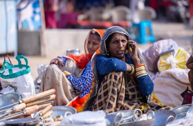 Pushkar, Rajasthan, Hindistan - 24 Kasım 2023: Pushkar Fair