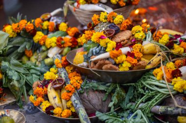 Gaziabad, Uttar Pradesh, Hindistan - 19 Kasım 2023: Chhas puja festivali
