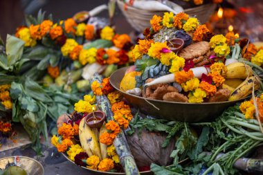 Gaziabad, Uttar Pradesh, Hindistan - 19 Kasım 2023: Chhas puja festivali