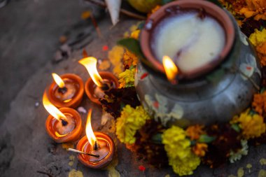 Gaziabad, Uttar Pradesh, Hindistan - 19 Kasım 2023: Chhas puja festivali