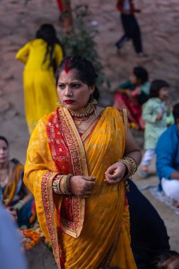 Gaziabad, Uttar Pradesh, Hindistan - 19 Kasım 2023: Chhas puja festivali