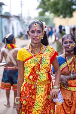 Thiruchendur, Tamilnadu, Hindistan - 10 Ekim 2024: Kulasai dasara festivali.