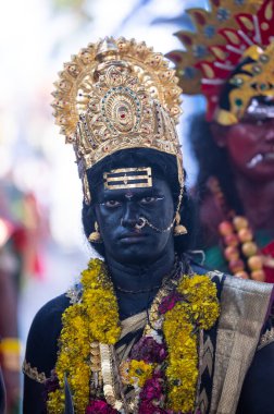Thiruchendur, Tamilnadu, Hindistan - 10 Ekim 2024: Kulasai Dasara tarikat festivali.