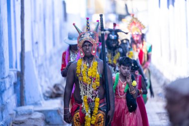 Thiruchendur, Tamilnadu, Hindistan - 10 Ekim 2024: Kulasai Dasara tarikat festivali.