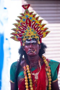 Thiruchendur, Tamilnadu, Hindistan - 10 Ekim 2024: Kulasai Dasara tarikat festivali.