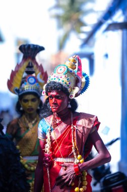 Thiruchendur, Tamilnadu, Hindistan - 10 Ekim 2024: Kulasai Dasara tarikat festivali.