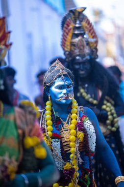 Thiruchendur, Tamilnadu, Hindistan - 10 Ekim 2024: Kulasai Dasara tarikat festivali.