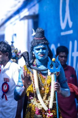 Thiruchendur, Tamilnadu, Hindistan - 10 Ekim 2024: Kulasai Dasara tarikat festivali.
