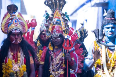 Thiruchendur, Tamilnadu, Hindistan - 10 Ekim 2024: Kulasai Dasara tarikat festivali.