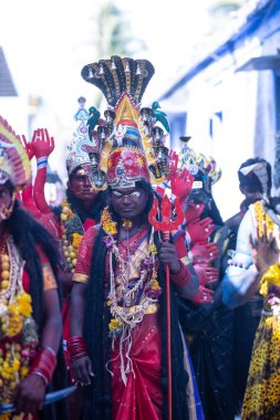 Thiruchendur, Tamilnadu, Hindistan - 10 Ekim 2024: Kulasai Dasara tarikat festivali.