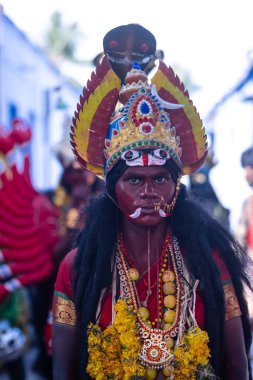 Thiruchendur, Tamilnadu, Hindistan - 10 Ekim 2024: Kulasai Dasara tarikat festivali.