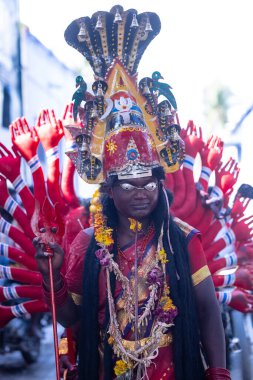 Thiruchendur, Tamilnadu, Hindistan - 10 Ekim 2024: Kulasai Dasara tarikat festivali.