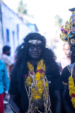 Thiruchendur, Tamilnadu, Hindistan - 10 Ekim 2024: Kulasai Dasara tarikat festivali.