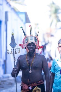 Thiruchendur, Tamilnadu, Hindistan - 10 Ekim 2024: Kulasai Dasara tarikat festivali.