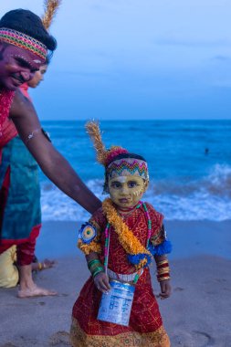 Thiruchendur, Tamilnadu, Hindistan - 10 Ekim 2024: Kulasai dasara festivali.