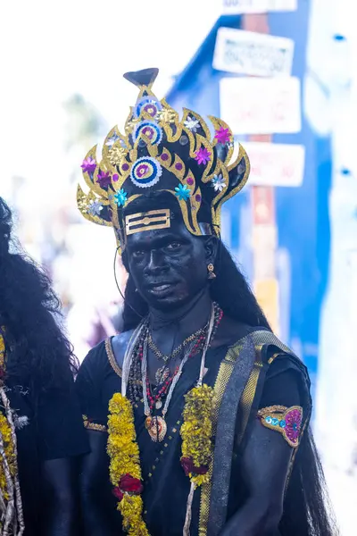 Thiruchendur, Tamilnadu, Hindistan - 10 Ekim 2024: Kulasai Dasara tarikat festivali.