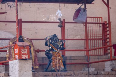 Varanasi, Uttar Pradesh, India - January 19 2024: kashi vishwanath in varanasi at the temple near holy river ganges clipart