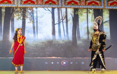 Ghaziabad, Uttar Pradesh, India - October 01 2024: Ramlila stage during the dussehra festival clipart