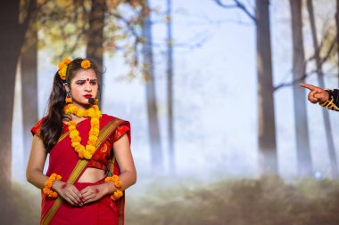 Ghaziabad, Uttar Pradesh, India - October 01 2024: Ramlila stage during the dussehra festival clipart